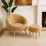 Atelier Del Sofa Lida - Conjunto de Sillón y Puff Marrón